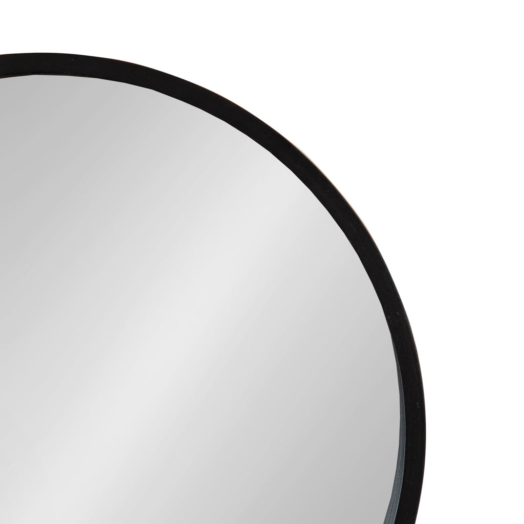 Travis Modern Round Wall Mirror Set; Set of 3; Varying Sizes; Black; Decorative Three-Piece Circle Mirror Set for Use
