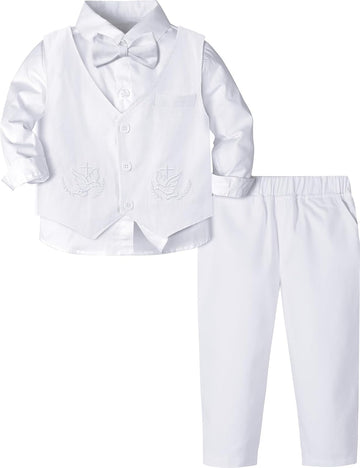 Baptism Outfits for Boys Toddler Baby Christening Suits White