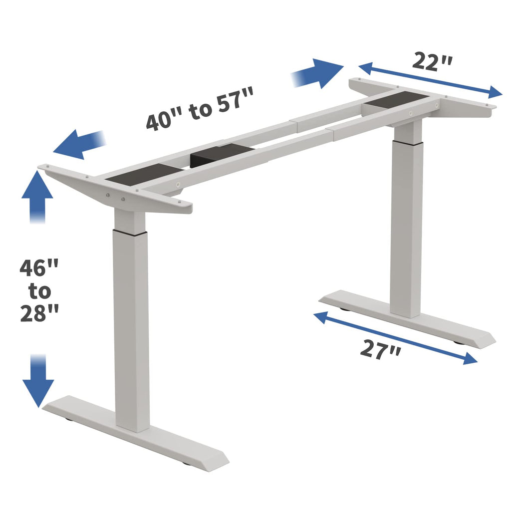 Dual Motor Electric Standing Desk, 63 x 30 Inch Height Adjustable Sit Stand Table with Splice Board, Stand up Home