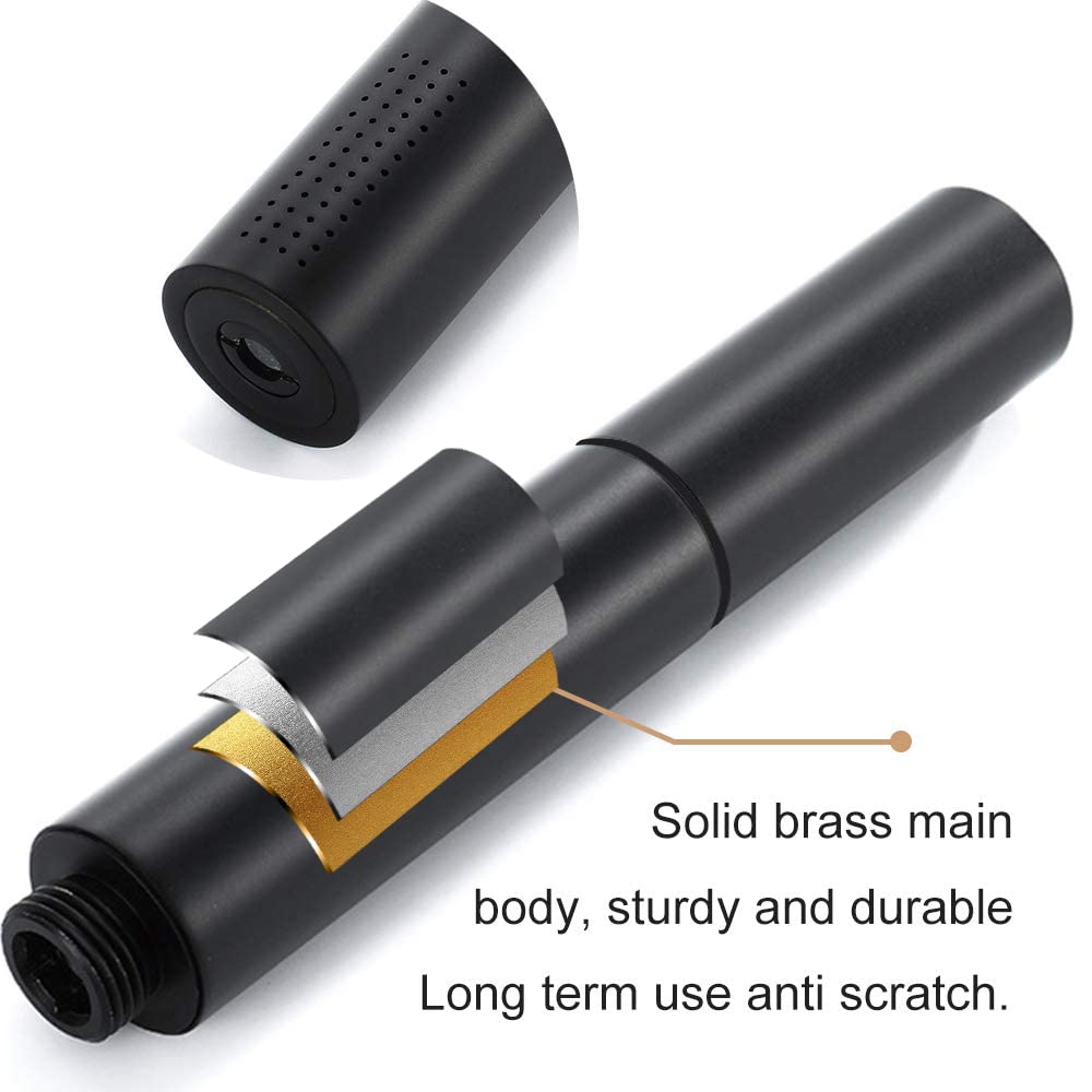 Black Shower Wand Brass Handheld Shower 7 Inch High Pressure Hand Held Shower Head High Flow Sprayer, 2 In 1 Function