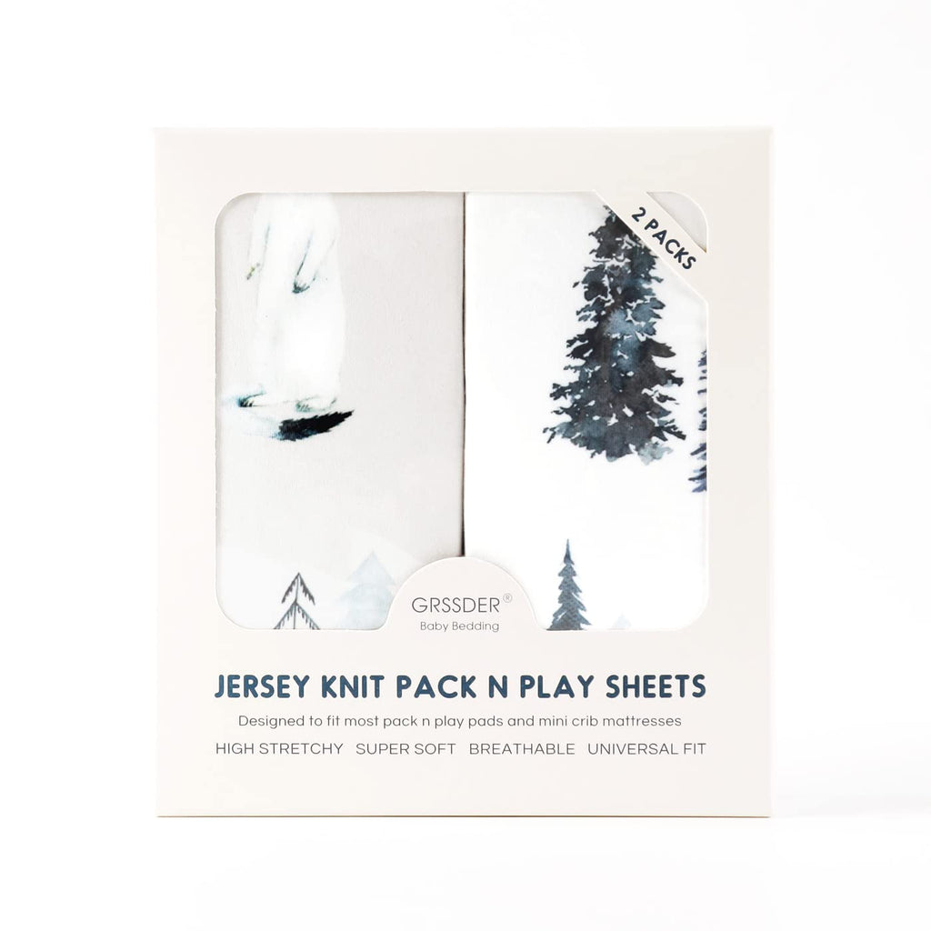 Stretch Ultra Soft Jersey Knit Fitted Crib Sheets Set 2 Pack, Fits All Standard Crib Mattress Pads Safe and Snug