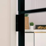 VidaXL vidaXL Interior Door, Aluminum Frame Glass Door, Inner Door with Alloy Handle for Bathroom Be