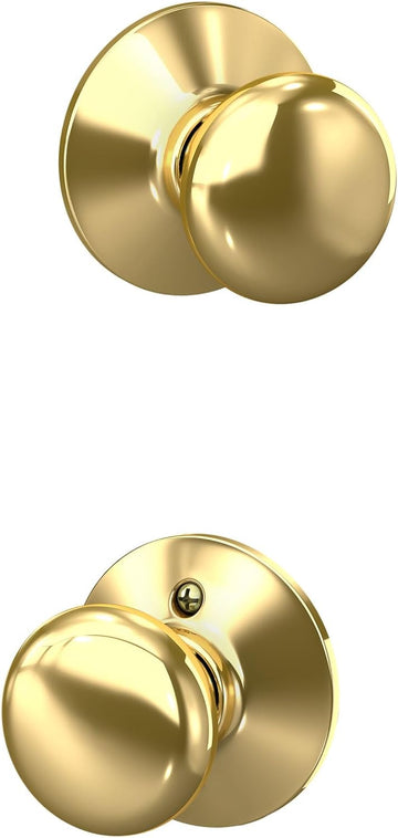 Plymouth Hall/Closet Passage Door Knob, Bright Brass