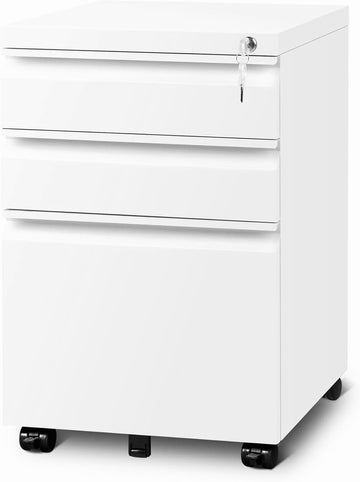 3 Drawer File Cabinet with Lock, File Cabinets ,Under Desk Cabinet, Locking File Cabinet for A4/Letter/Legal, Fully