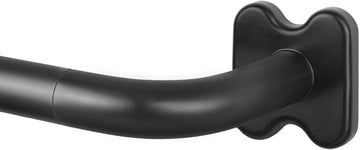 Black Wrap Around Curtain Rods 32 to 58, Blackout Curved Drapery Rod | 3/4 Inch Diameter, Room Darkening Design