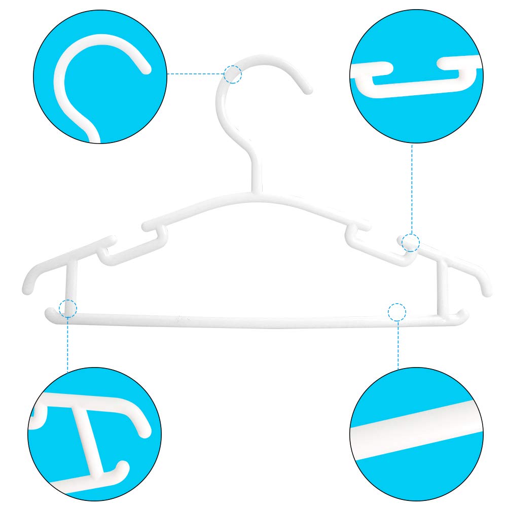 Baby Hangers for Closet 60 Pack White Plastic Baby Hanger Toddler Hangers