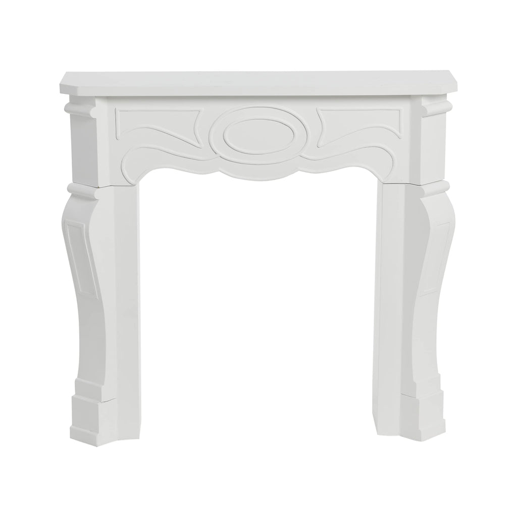 Small Victorian Decorative Fireplace Mantel, Flat Paintable White