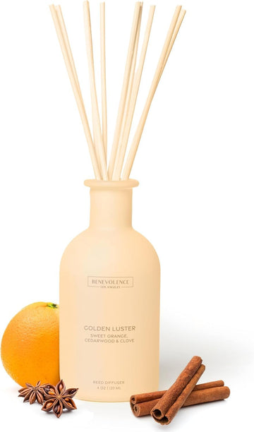 Reed Diffuser - Orange, Cedarwood & Clove | Home Fragrance Diffuser | Long-Lasting Scent Sticks - Malibu Sands