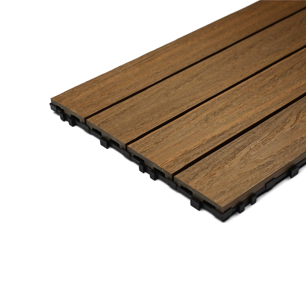 UltraShield Naturale 1 ft. x 3 ft. Quick Deck Outdoor Composite Deck Tile in Peruvian Teak (15 sq. ft. Per Box)