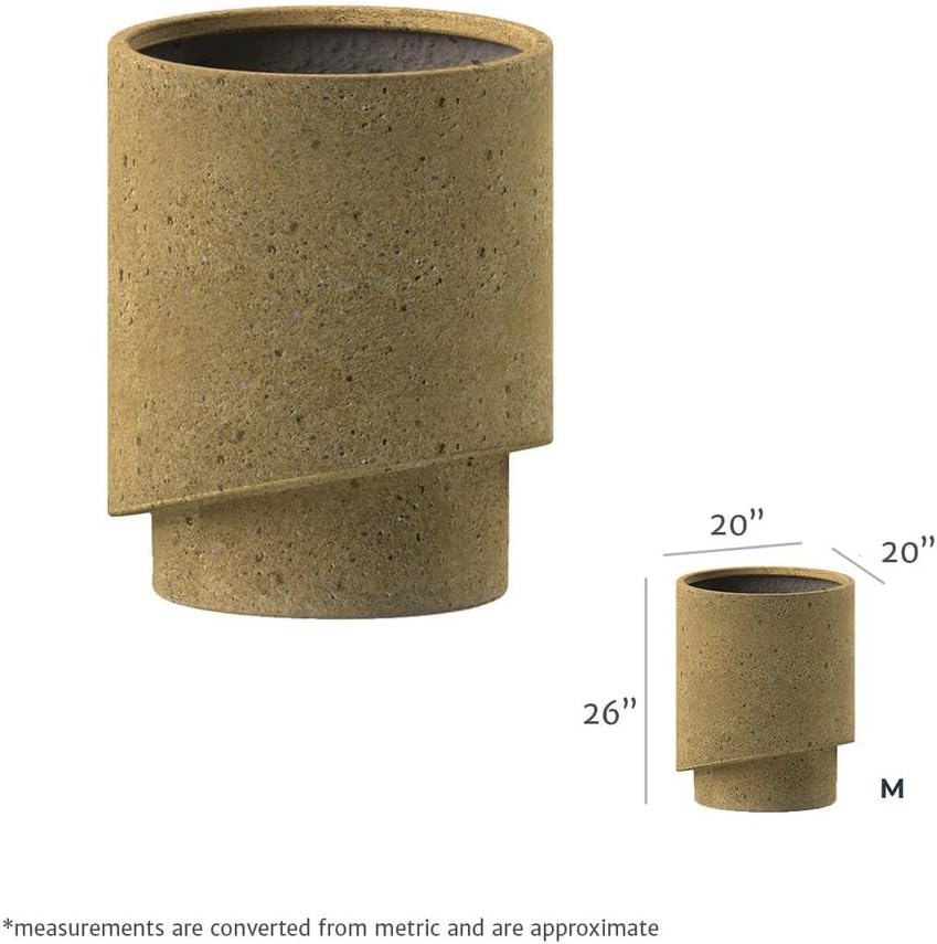 Damu' Cylindrical Fiberstone Indoor/Outdoor Planter - 15.5 Inch Diameter - White