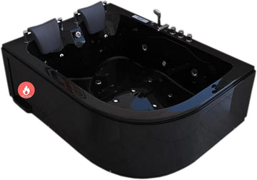 Whirlpool Bathtub Hot Tub Black with Double Pump 2 persons AMALFI with Heater