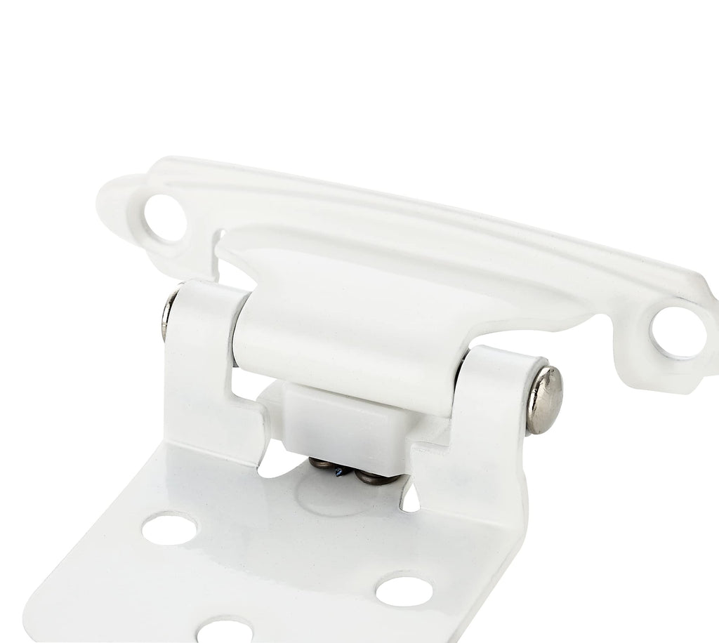 White Cabinet Hinges, 1/2 Inch Overlay, 60 Pack (30 Pairs)