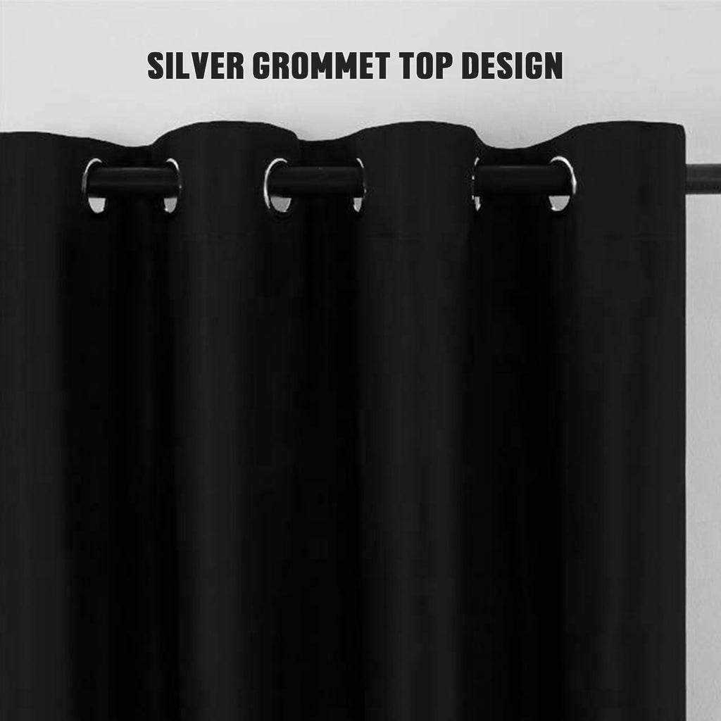 Extra Long Blackout Curtains, Black, 52"x96", 2 Panel