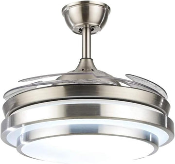 42" Modern Ceiling Light with Fans Remote Control, 4 Retractable Blades with 3 Light Color Change Ceiling Fan for