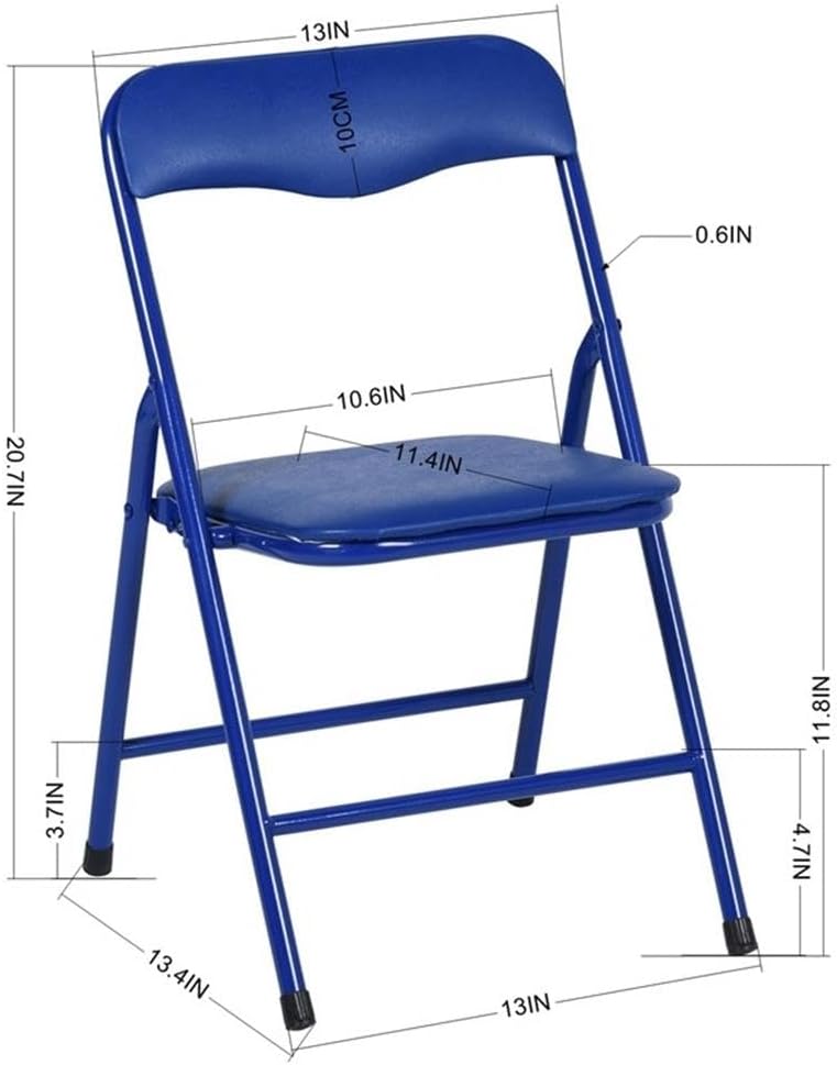 Kids Table and Chair Set, 1 Blue PVC Metal Table and 4 Colorful Red, Yellow, Green, Blue Chairs, Durable Easy-Clean