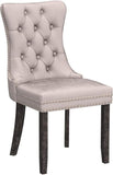 Kiztir Velvet Dining Chairs Set of 4, Upholstered Dining Room Chairs with Ring Pull Trim and Button Back