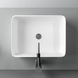 19"x15" Vessel Sink Rectangule Bowl Sinks for Bathrooms White Vessel Sink Above Counter Rectangular Ceramic Vessel