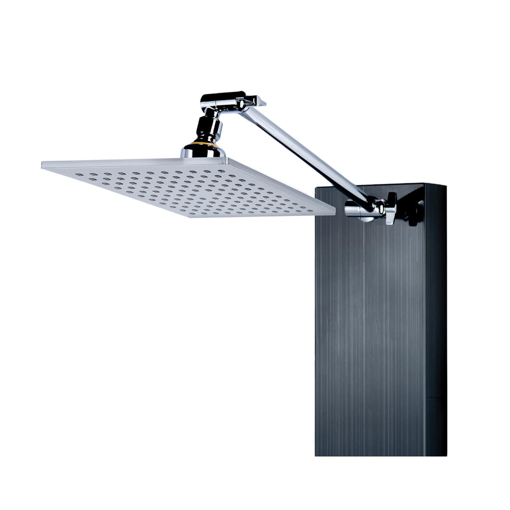 48 inch SPS824A series Stainless Steel Shower Panel Tower with Rainfall Shower Head and Spout (Matte Black)
