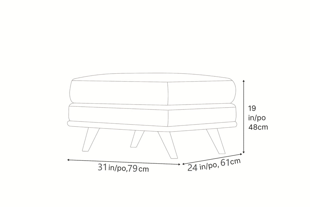 Artisan Ottoman Italian Nappa 11000 Top Grain Leather, Perfect Balance of Support and Comfort, Clean Lines, Sleek