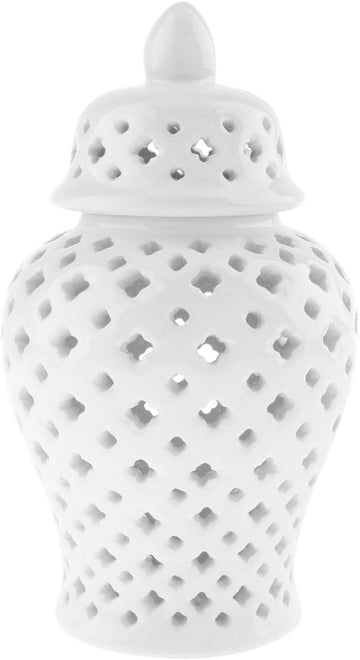 Classical Ceramic Ginger Jar Vase Temple Jar Decor Porcelain Storage Jar