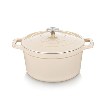2.5 Qt Enameled Cast Iron Dutch Oven with Lid, Cream