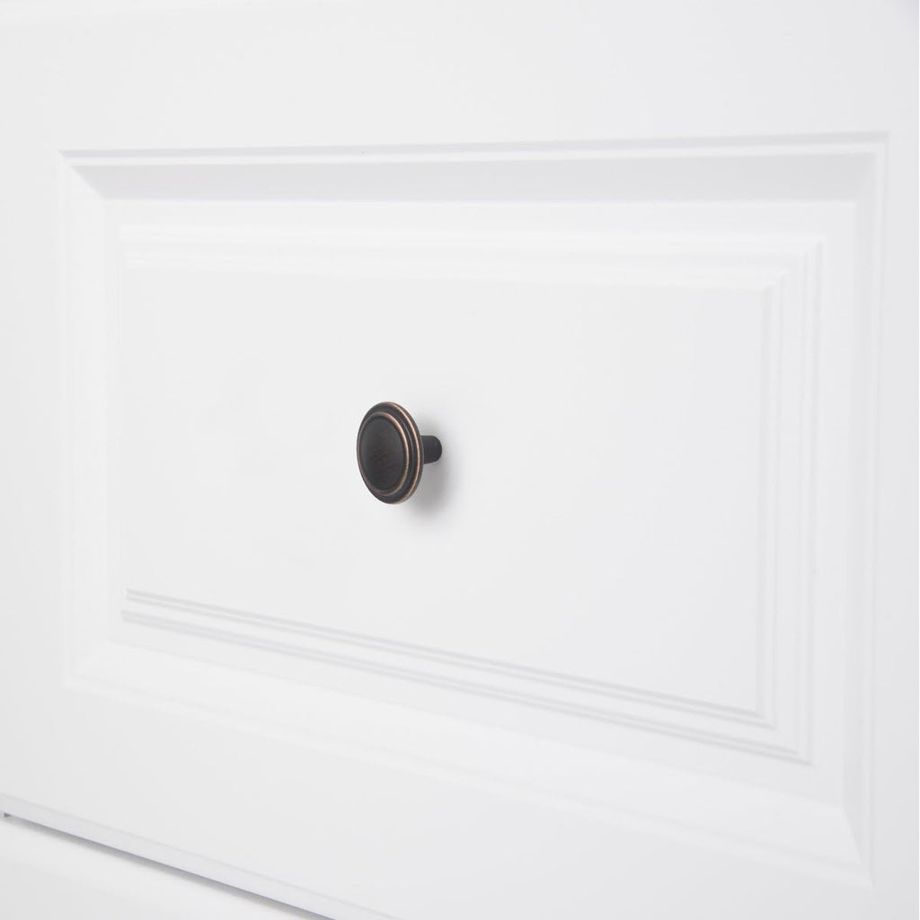 Straight Top Ring Cabinet Knobs and Drawers, 1.25-inch Diameter, Oil Rubbed Bronze, 25-Pack