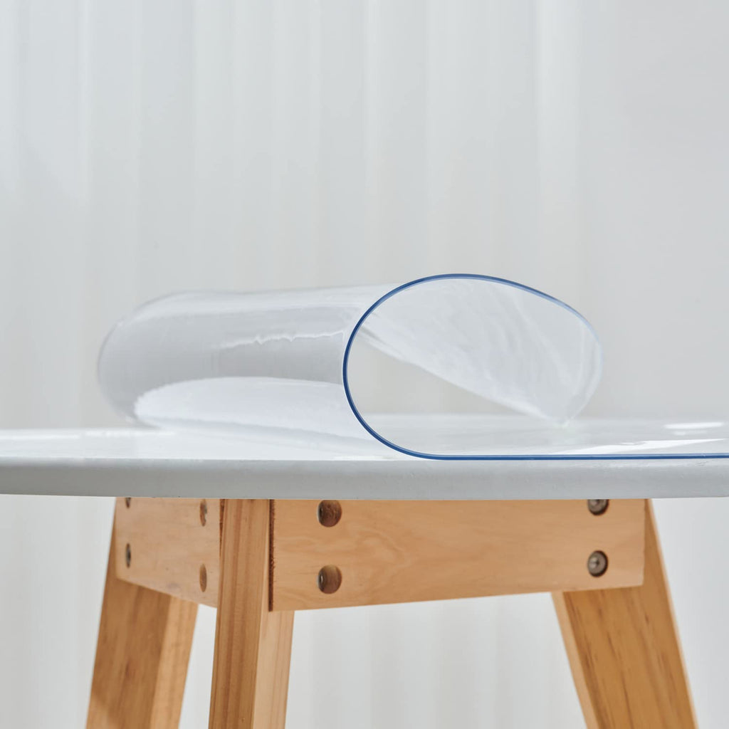 Clear Round Table Cover Protector 22 Inch, 1.5mm Vinyl Desk Cover
