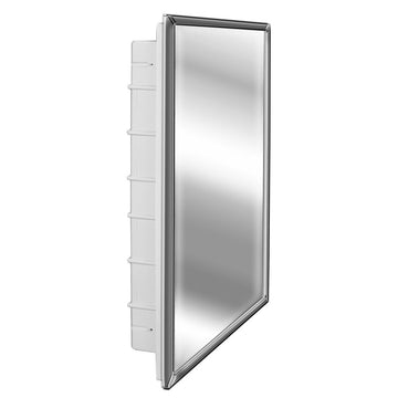 11-1-26-32 Regulus Frame Recessed Mount Medicine Cabinet-Reversible for Left/Right Swing, 26"L x 16"W, 6 Shelf, Chrome