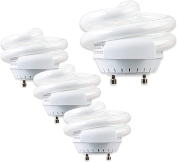GU24 13W T2 Spiral CFL Puck Light Bulb 4200K Cool White 2-Prong