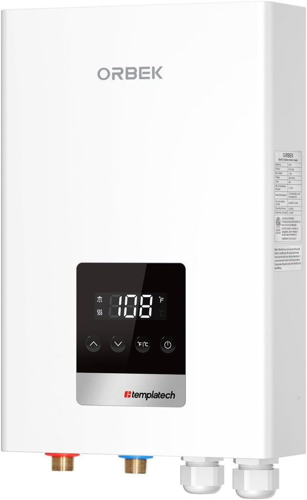 18kW Tankless Water Heater Electric, ORBEK Instant On Demand Hot Water Heater 240V, Up to 4.17 GPM