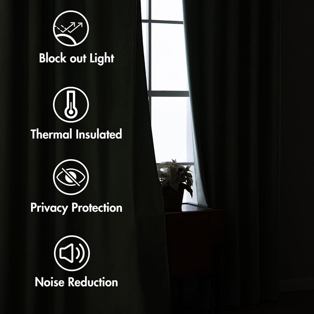 Sage Green Polyester Curtains 96 inches 2 Panels - Pinch Pleated Luxury Room Darkening Window Drapes for Bedroom