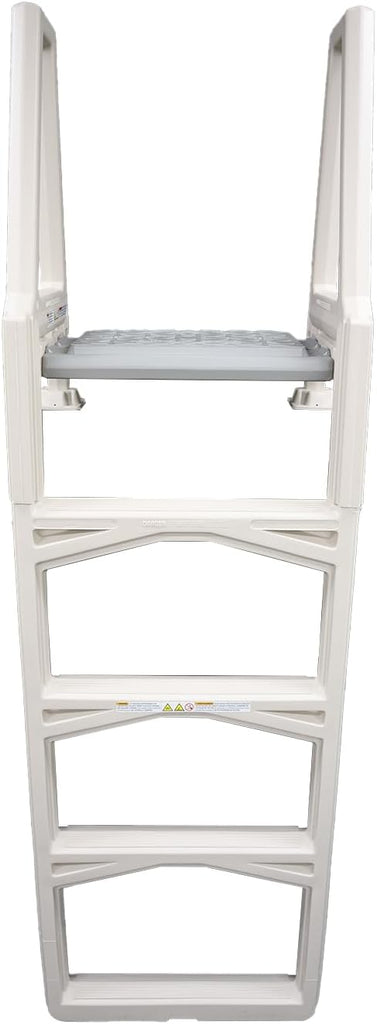 Plastics 635-52X Sturdy Above Ground in-Pool Swimming Pool Ladder for Decks Adjustable from 46"-56"