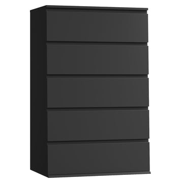 Black, 5 Drawer Chest of Drawers