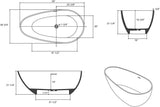 59 Inches Stone Resin Freestanding Soaking Bathtub, Handcrafted Solid Surface Flat Bottom Tub In Matte White, Cupc