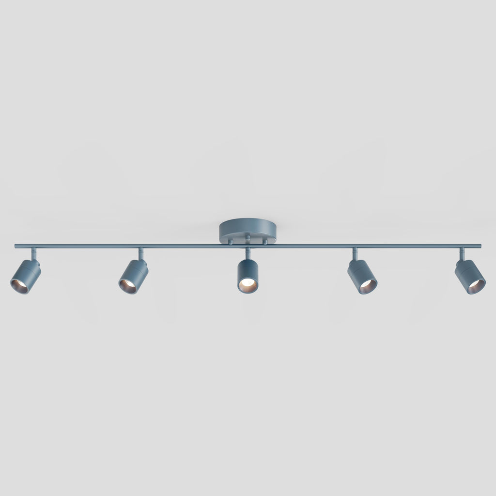 Shura Deep Navy 5-Light Track Light with Rotatable Heads, Integrated LED Bulbs, 4 ft. Track Lighting Kit, 3000k, 2450