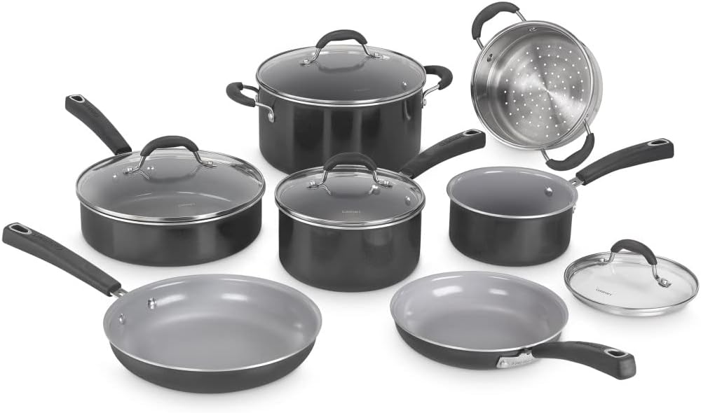 11-Piece Nonstick Cookware Set, Ceramica XT, Black, 54C-11BK