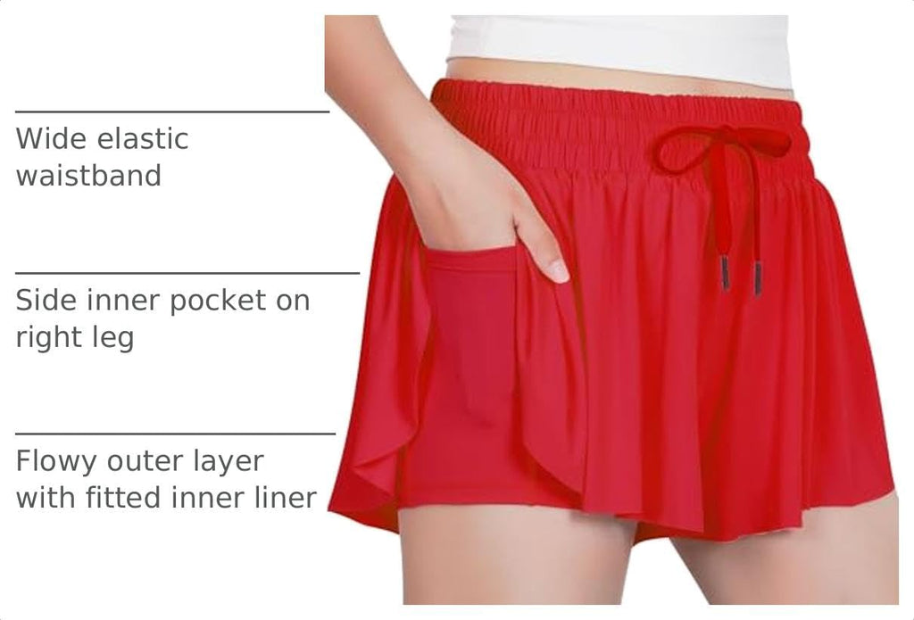 Butterfly Shorts Girls, in-1 Teen/Kids Girl Flowy Athletic Skort