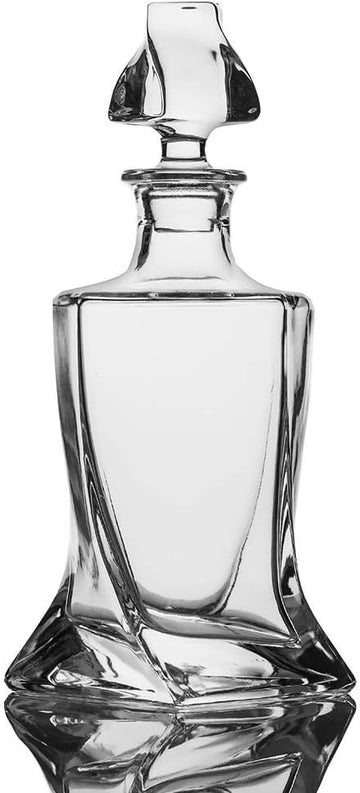 Whiskey Decanter 26 oz Twisted Decanter with Glass Stopper for Liquor Wine Scotch Bourbon Vodka Brandy or Mouthwash