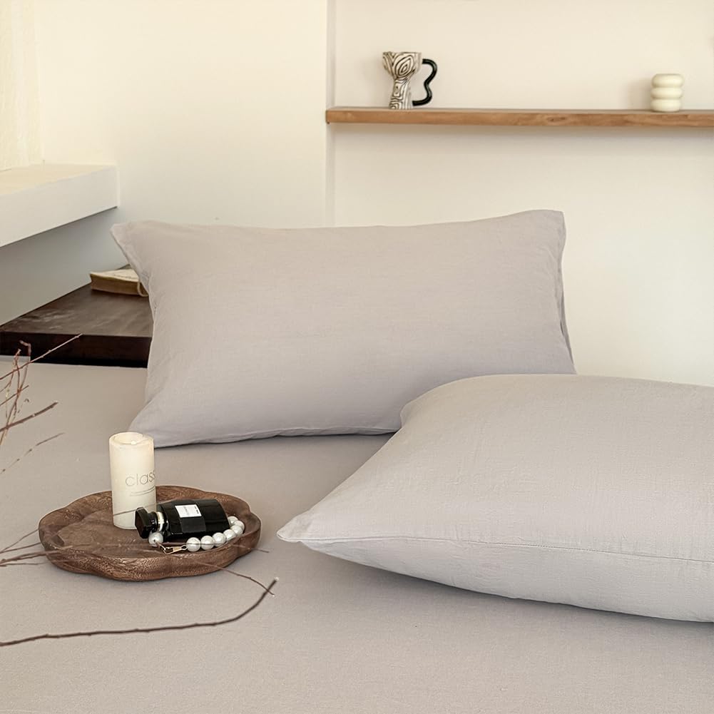 100% Muslin Cotton Sheet Set, Gray