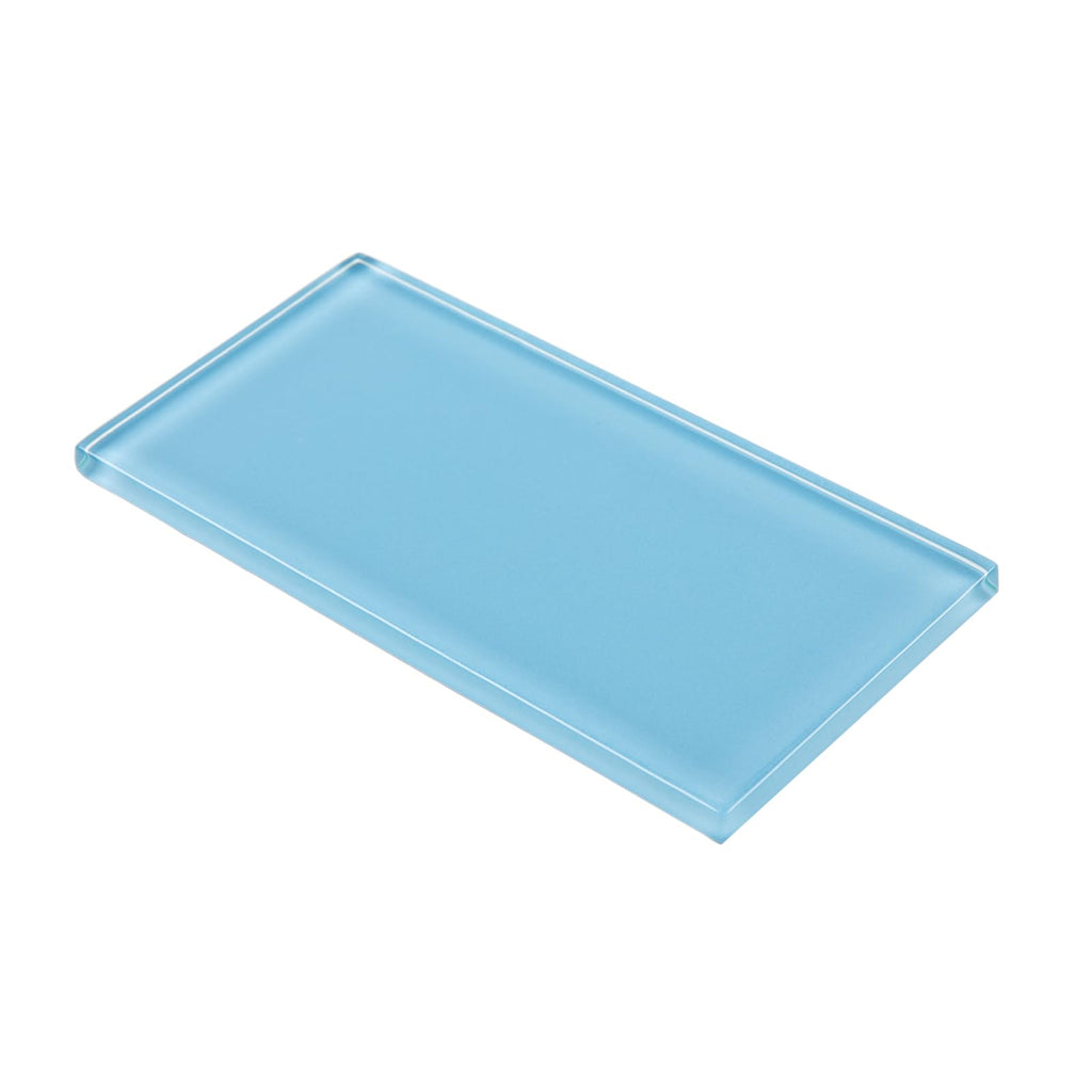 Blue Glass Subway Tile, Glass Kitchen Shower Backsplash Wall, 3 x 6 Inches, 4 Sq.Ft.