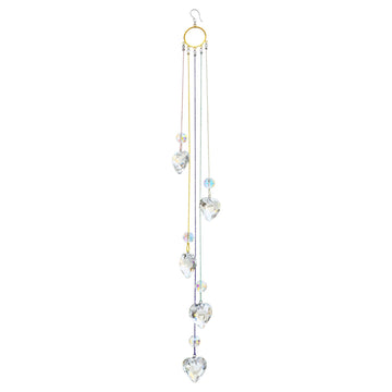 Crystals Heart Prisms Suncatcher Hanging Ornament, Garden Decoration (Heart)
