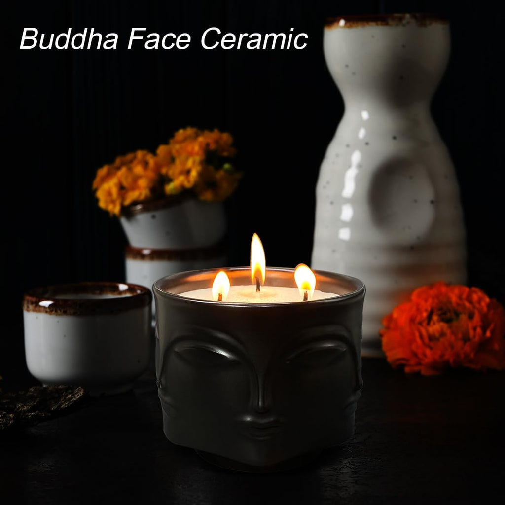 Strong Eucalyptus & Rosemary 3 Wick Black Large Candle, 20oz, Ceramic, Outdoor Scented Candles, 100% Soy Scented - Set of 20