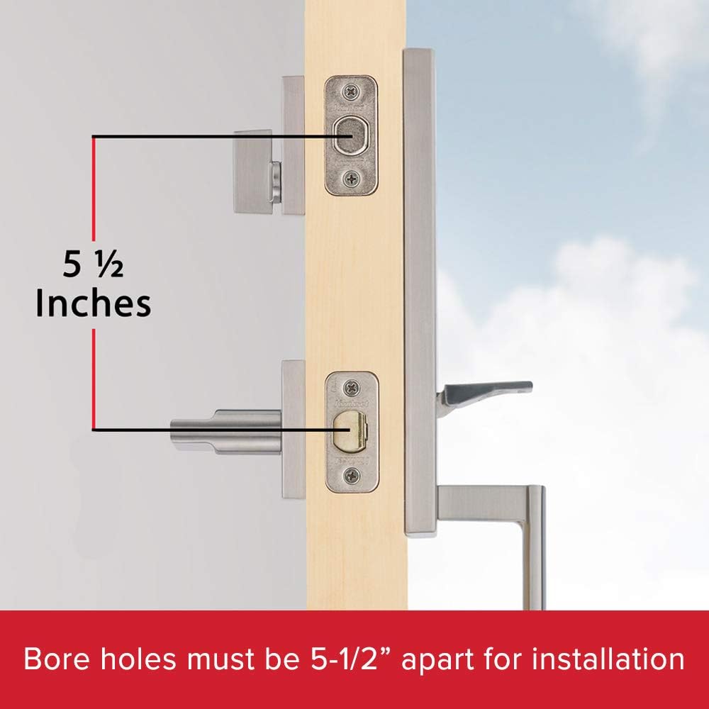 Vancouver Front Door Lock Handle and Deadbolt Set, Entry Handleset Exterior with Interior Reversible Lever - Door Handleset