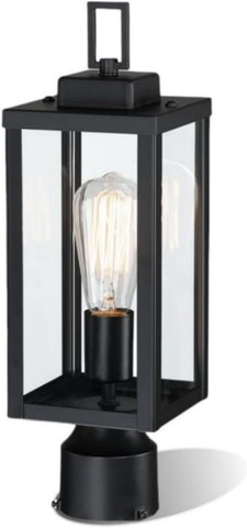 Outdoor Post Light, Pole Lantern, E26 Base 60W Max, Metal Housing Plus Glass, ETL Qualified, Bulbs not Included