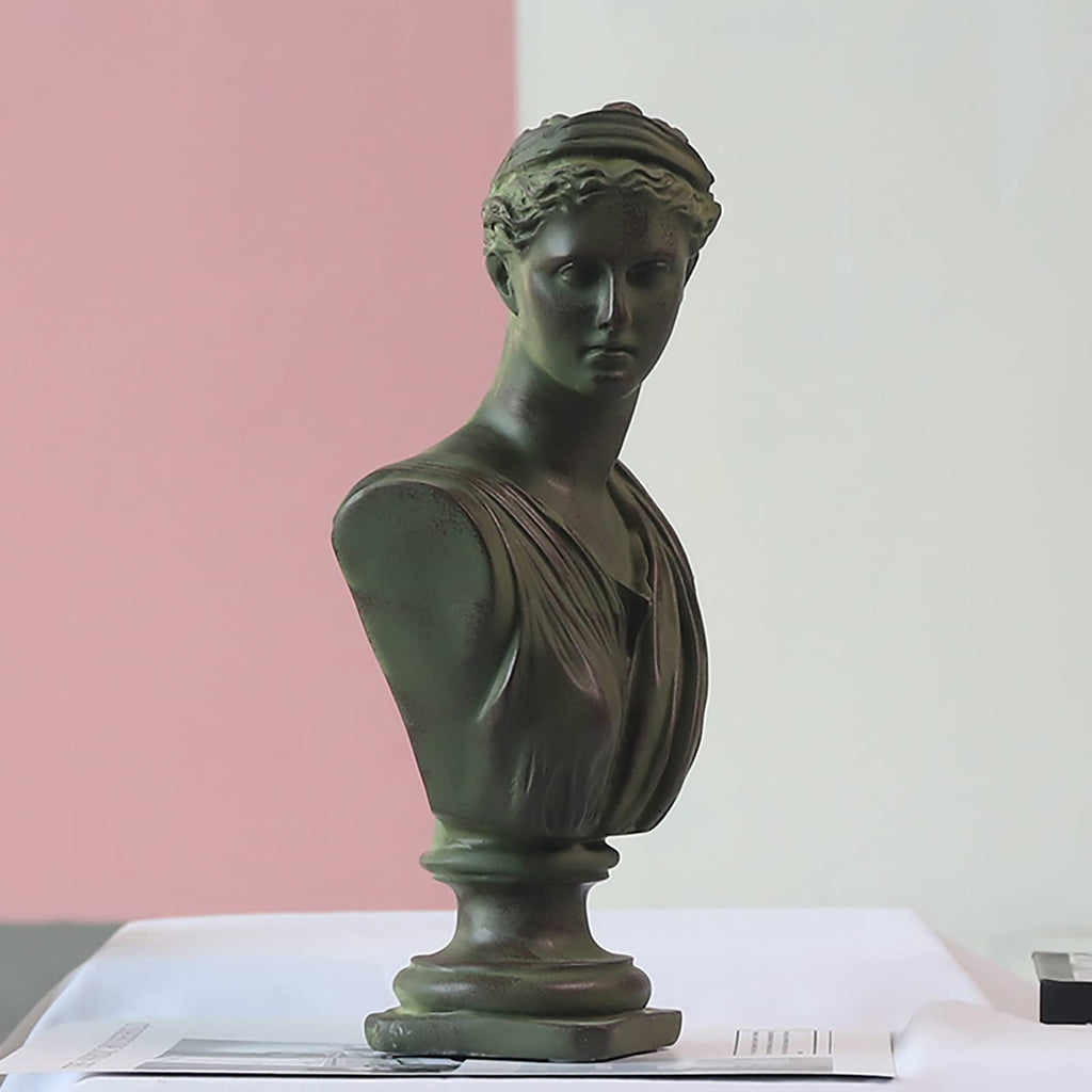 12.5 Inch Greek Statue of Diana, Classic Greek Mythology Head Bust Statue Resin Sculpture Figurines Coffee Table