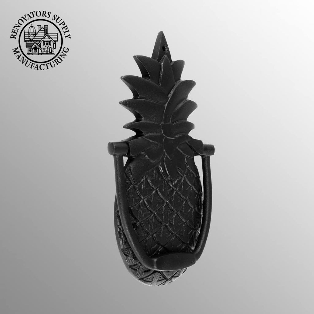 ᴹ Heavy Pineapple Door Knocker - Solid Brass Construction, Black Finish, 8 Inch Long with Mounting Hardware