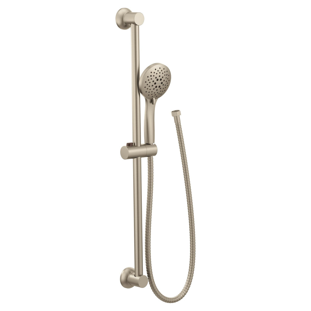 Brushed Nickel Eco-Performance 5-Function Handheld Removable Shower Head, Adjustable 30-Inch Slide Bar and 69-Inch
