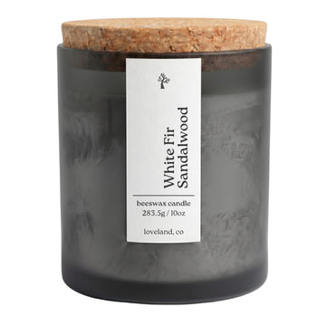 Non Toxic Beeswax Candle 10oz - White Fir Sandalwood