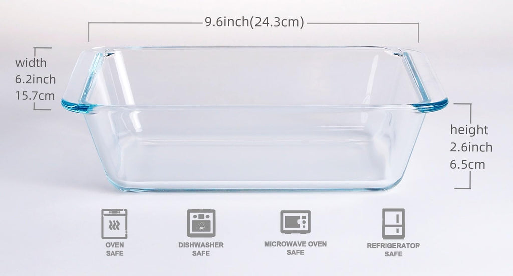 Deep Clear Glass Baking Dish, Rectangular Tempered Glass Baking Pan, Larger casserole dish. -1.4 Liter