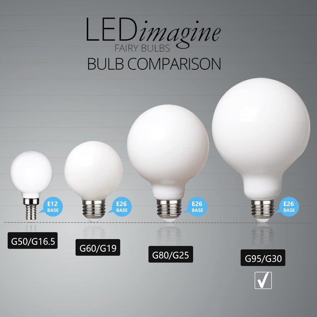 3Pack G30 Globe Light Bulbs, 5.5W Equivalent 60W Decorative LED Bulb